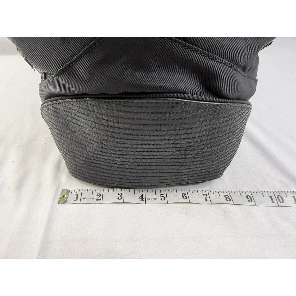 Retro Y2K DIESEL Tote Bag Large Capacity Boston Nylon Leather Black Vintage